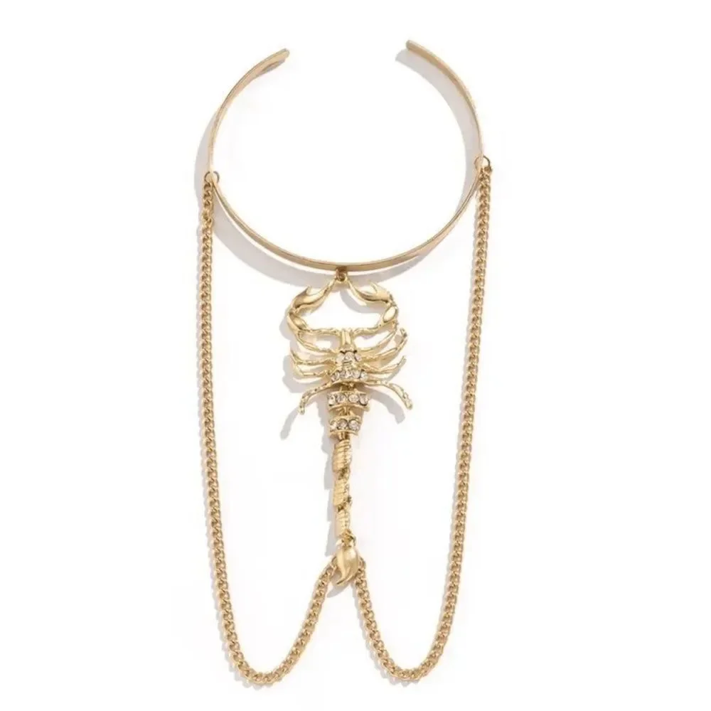 Scorpion Gold Crystal Upper Arm Cuff Bracelet Armlet Gothic Festival NWT